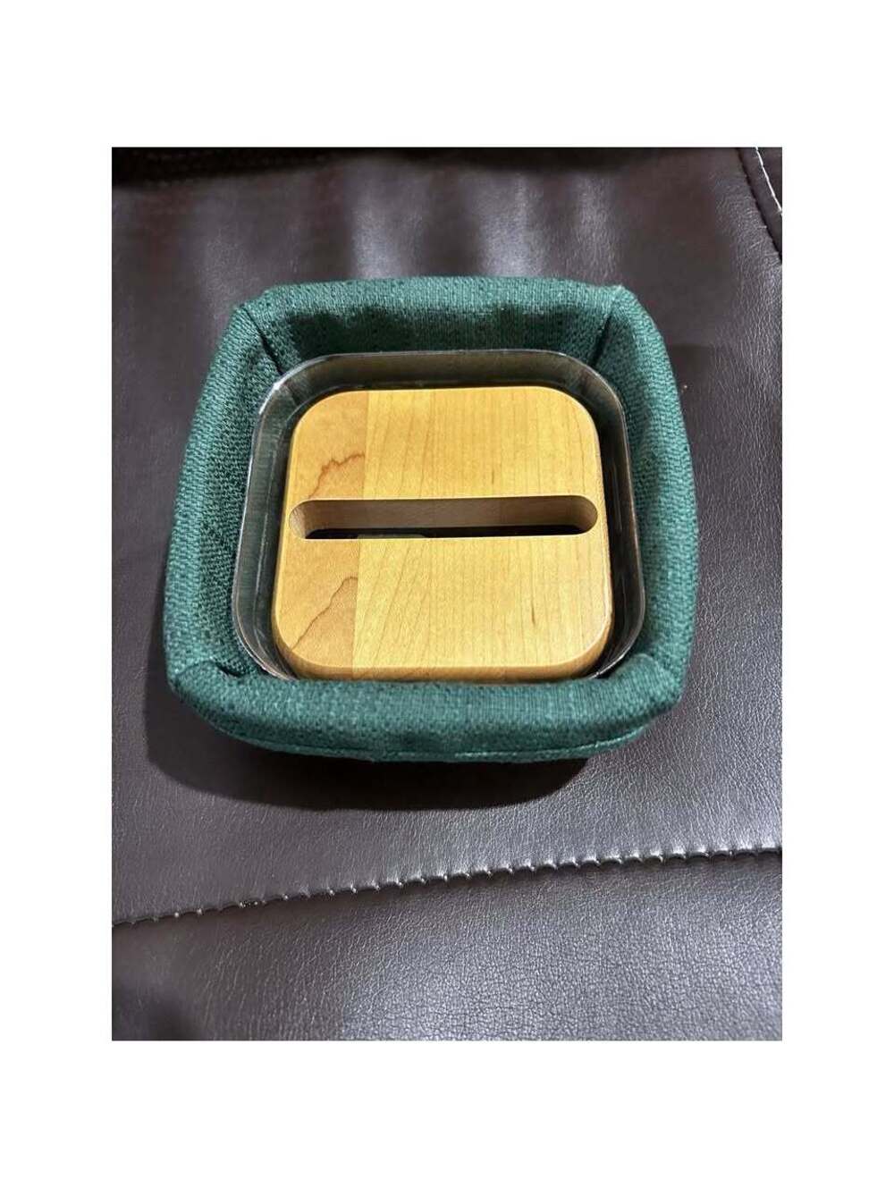 Longaberger Stuck On You Basket With Post-it Note Dispenser Lid Ivy Green Liner